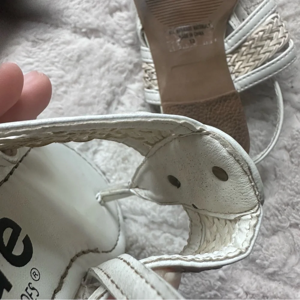 Blue Suede Shoes | White Bling Girls Sandals | Size 13